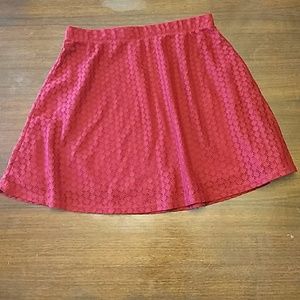 Burgundy Lace Skater Skirt